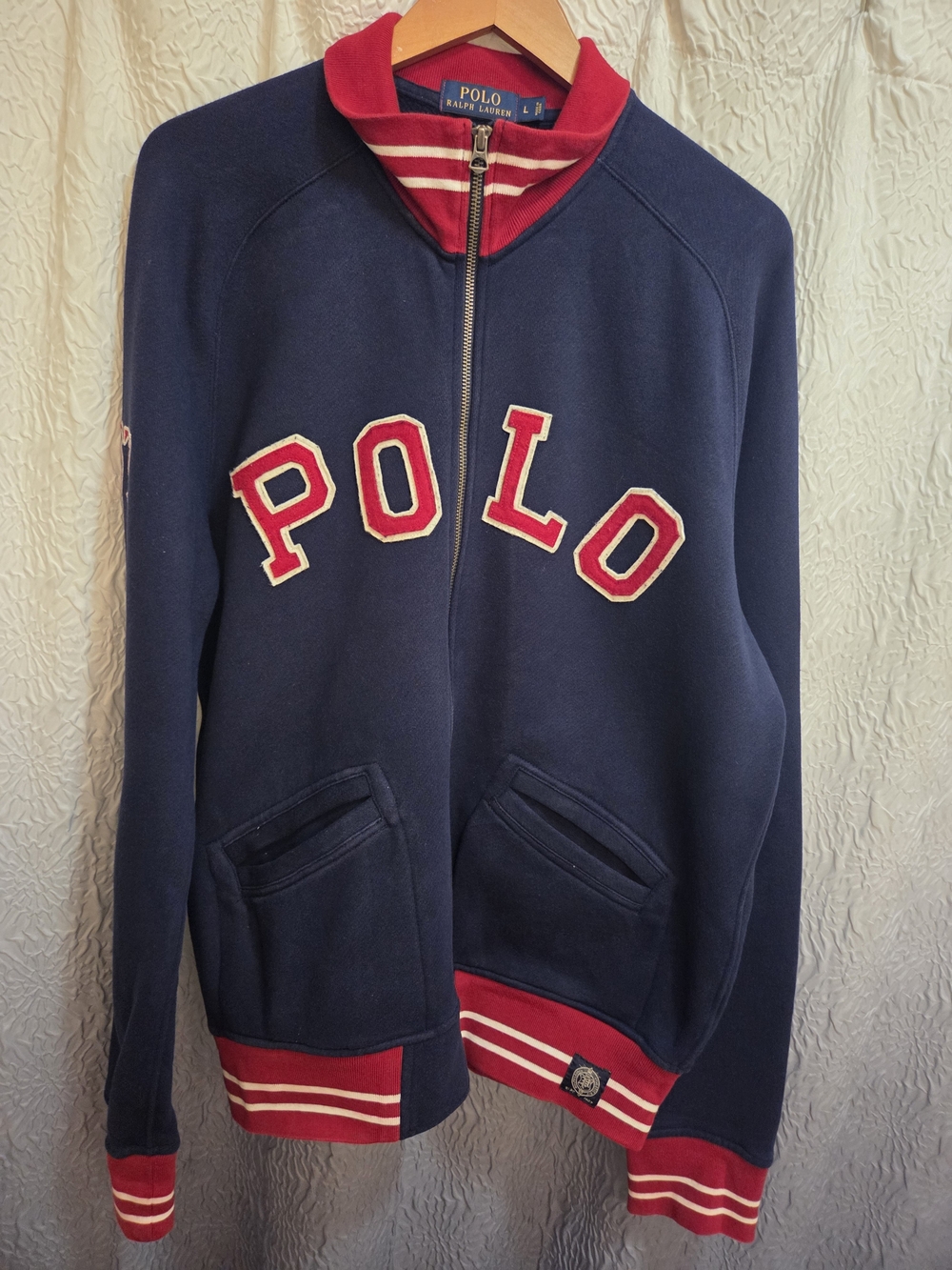 Polo by Ralph Lauren Navy & Red Zip-Front Track Jacket